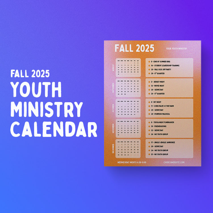Youth Group Calendar | Fall 2025 Gradient