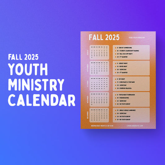 Youth Group Calendar | Fall 2025 Gradient